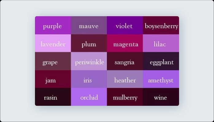 Image for Color Variations of Purple