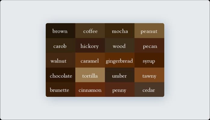 Image for Color variations of brown