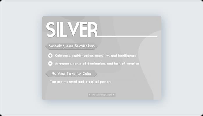 Image for Psychology of silver color