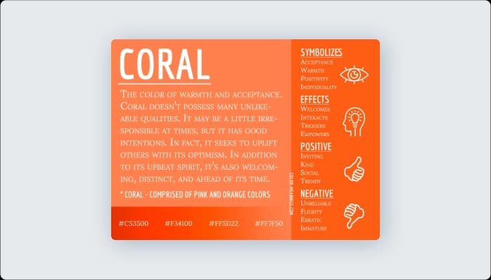 Image for  Common associations with Coral color