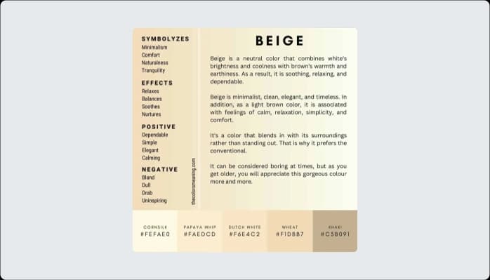 Image for Common Associations with Beige Color