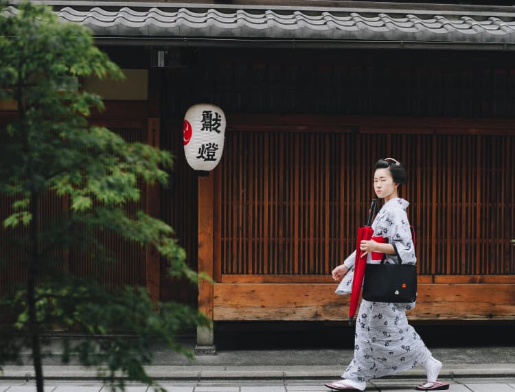 Geisha in Kyoto Street