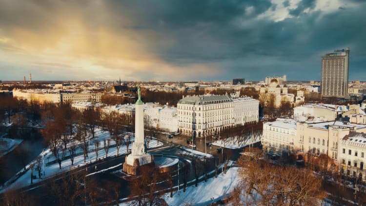 Riga Cityscape in Winter