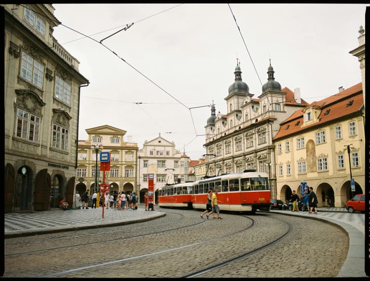 Prague Tram Square Scene