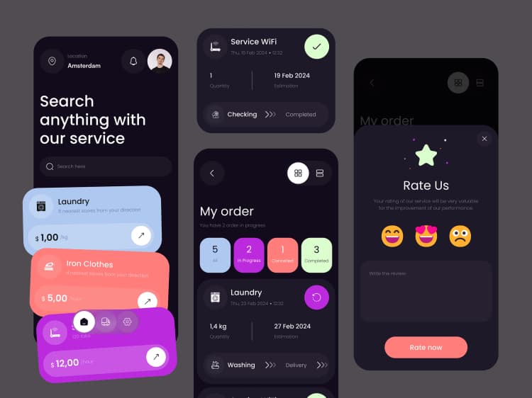 Dark app interfaces