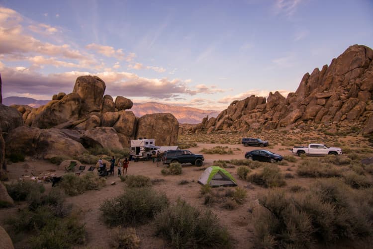 Desert Campsite at Sunset