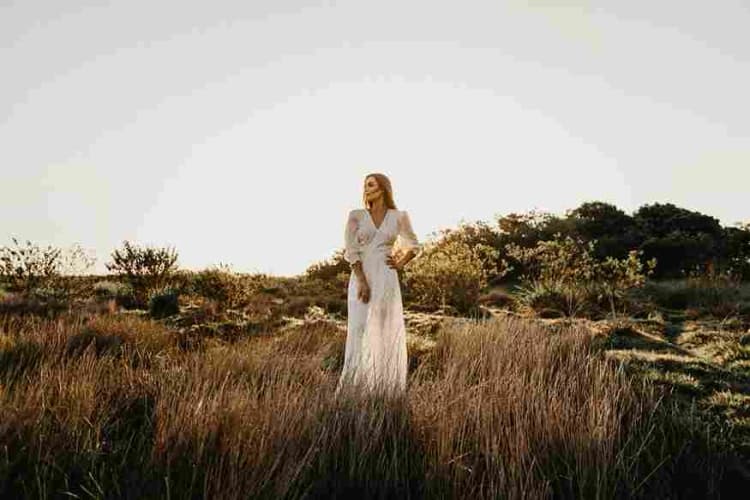 Bohemian Bride in Field