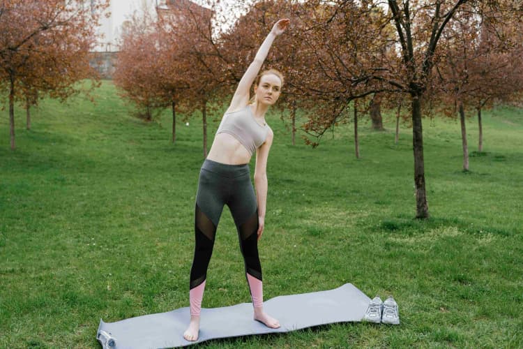 Yoga in Autumn Park