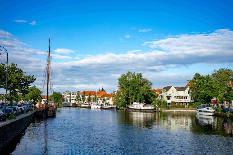 Dutch canal town panorama