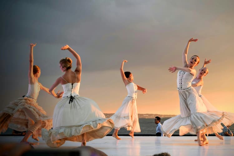 Ballet Dancers in Sunset