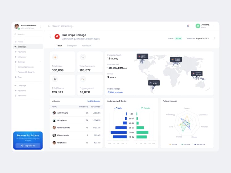 SaaS dashboard interfaces