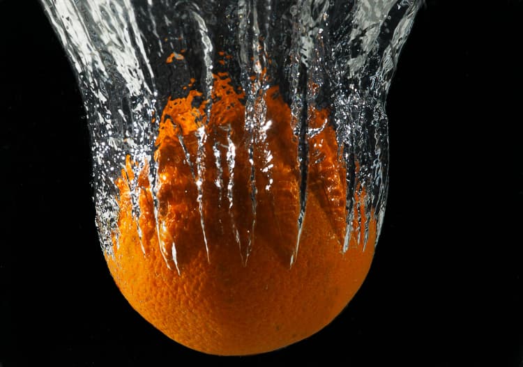 Orange Splash in Water