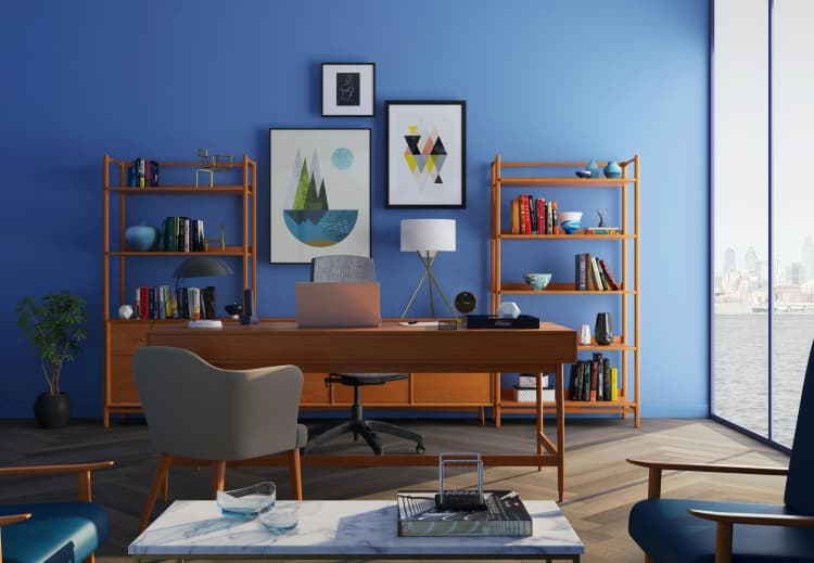 Modern Blue Home Office