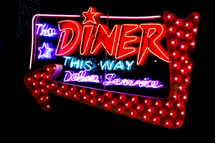 Neon Diner Sign Retro