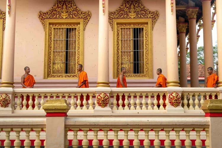 Buddhist Monks at Temple