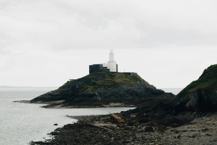 Lighthouse on Rocky Coast