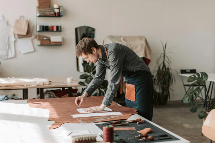 Craftsman at work table