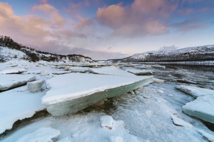 Frozen River Ice Floes