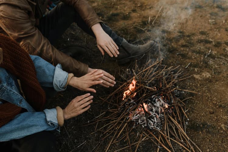 Campfire Warmth in Nature