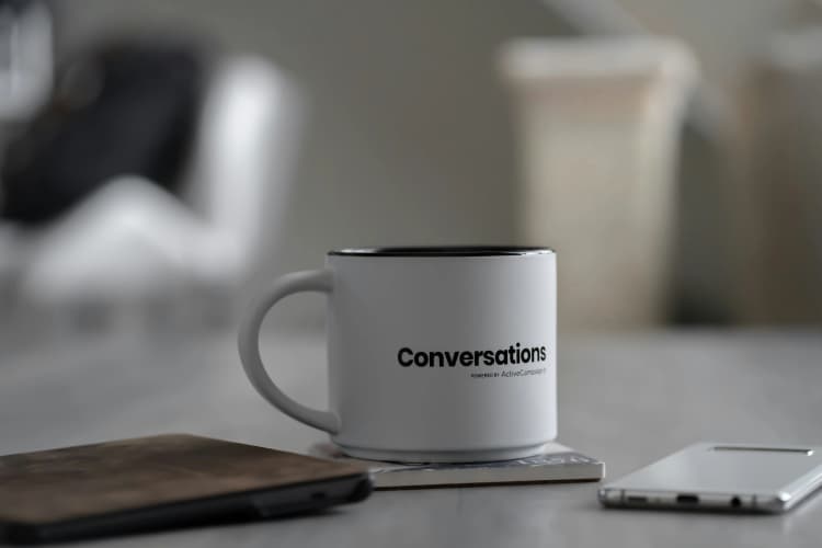 Conversations Mug on Desk