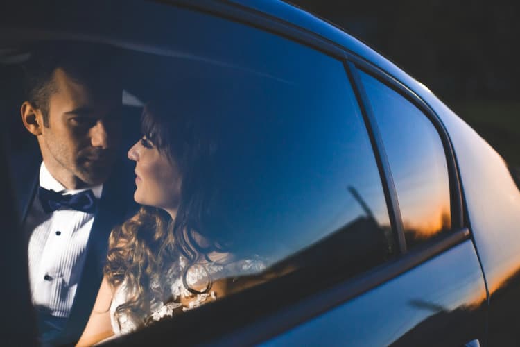 Elegant Couple in Car