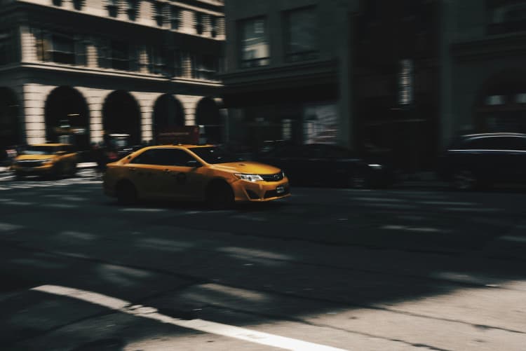 Yellow Cab in Motion